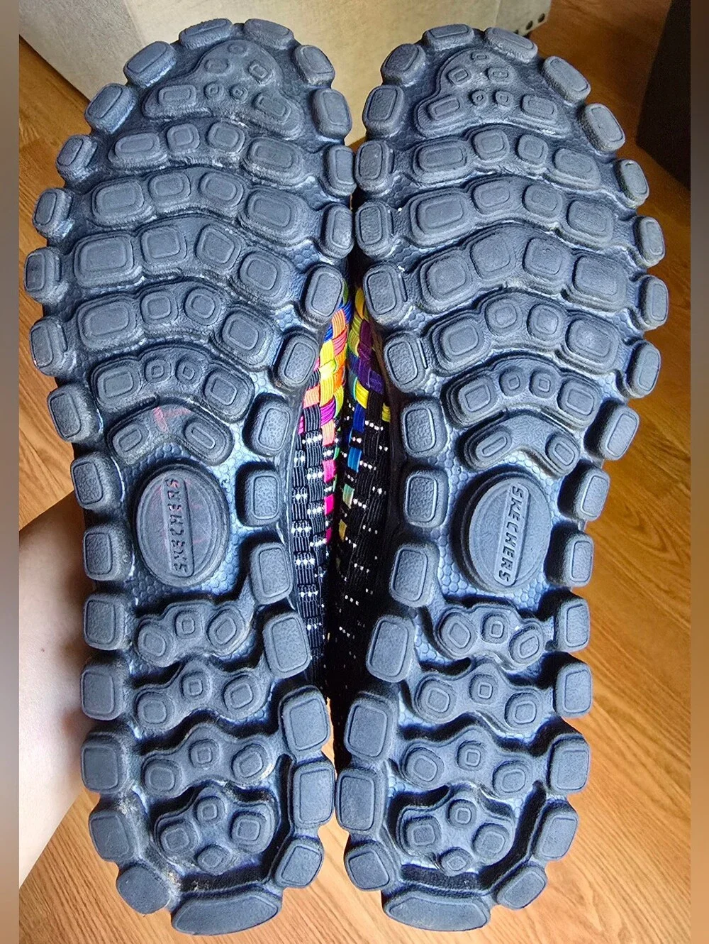 Sz 7 Women's SKECHERS EZ FLEX 2 - DELPHI Lightweight Rainbow Multicolor Woven Me